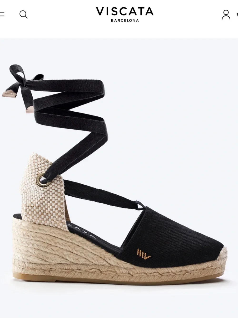 Viscata Escala Canvas Espadrille Lace-Up Wedge Sandals Sustainable Spain Jute